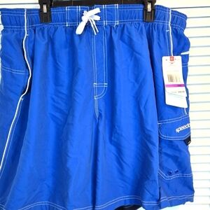 Speedo Mens Swim trunks XXL NWT Classic Blue Pockets BEACH. Y2K. SURFER. MSP $42